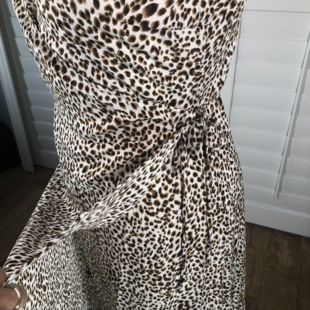 CBrand Strappy Leopard Print Wrap Dress XXL Hi Lo Plus Sexy Night Out Adjustable - Picture 10 of 12